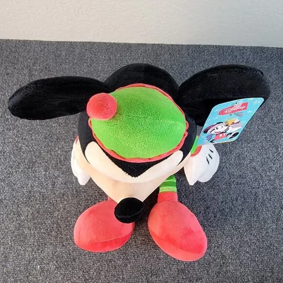 NWT Disney Mickey Mouse Elf Christmas Plush 19" Holiday Just Play Suspenders - Picture 9 of 10